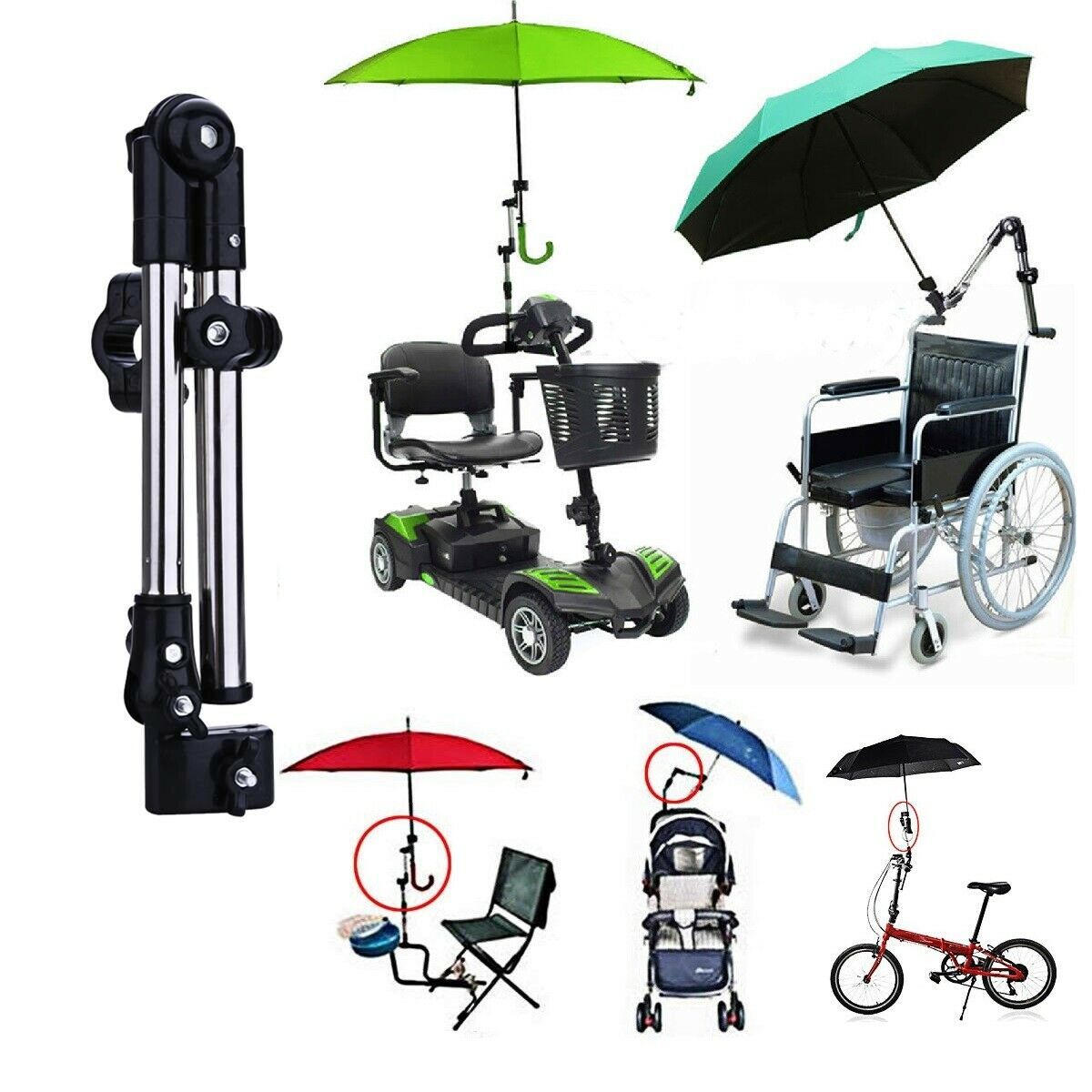 sun rain umbrella Stretch Stand Mount Holder for wheelchair bike