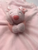 Carters Mouse Satin Pink Peach Orange Lovey Striped Plush Rattle Toy - $43.89