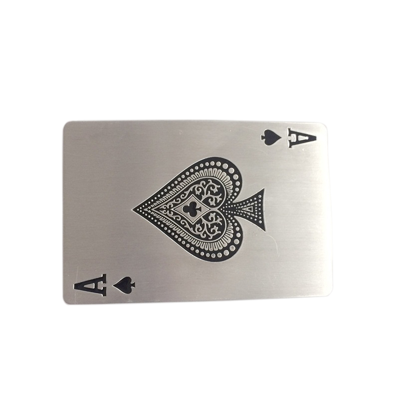 New Jeansfriend Ace Spade Poker Card Enamel Vintage Rectangle Belt Buckle