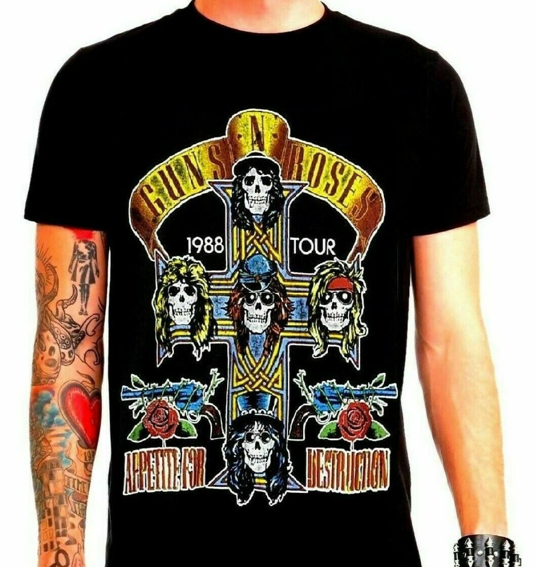 New Guns N Roses T-Shirt Appetite for Destruction 1988 Tour metal rock ...