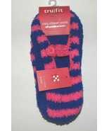 Tru-Fit Womens Button Slippers Socks Grip Dots Purple Pink Size 9-11 NWT - $5.89