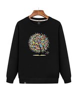 Autumn And Winter Warm Sweater, Black Bottom And Multicolor Wisdom Tree - $37.88
