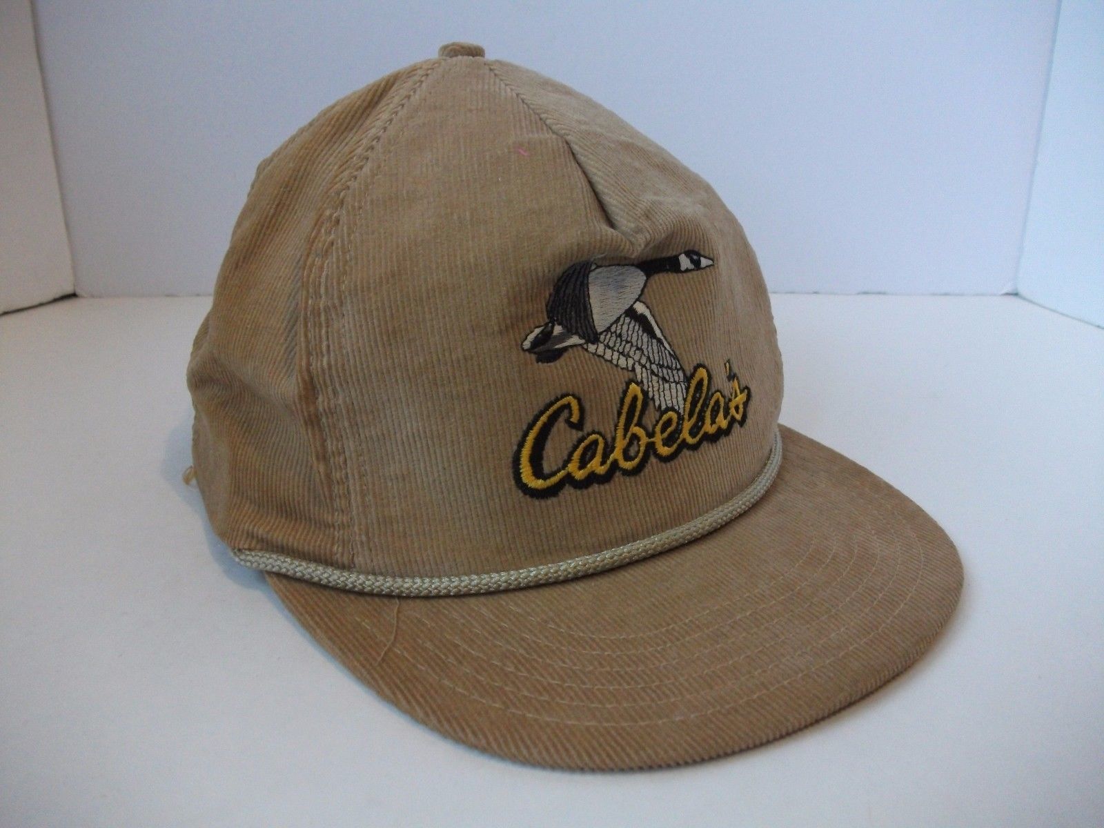 Cabela's Duck Corduroy Rope Hat Beige Strapback Baseball Cap - Hats