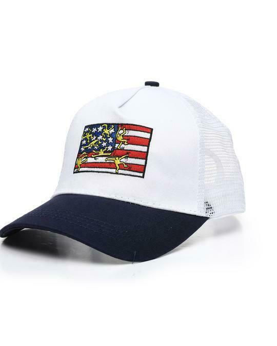 Keith Haring Flag Adjustable Trucker Style Meshback Snapback Cap Hat