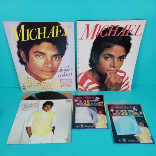 Primary image for Vintage Bundle Lot of 1984 Michael Jackson Tour Memorabilia, Books, Stickers A