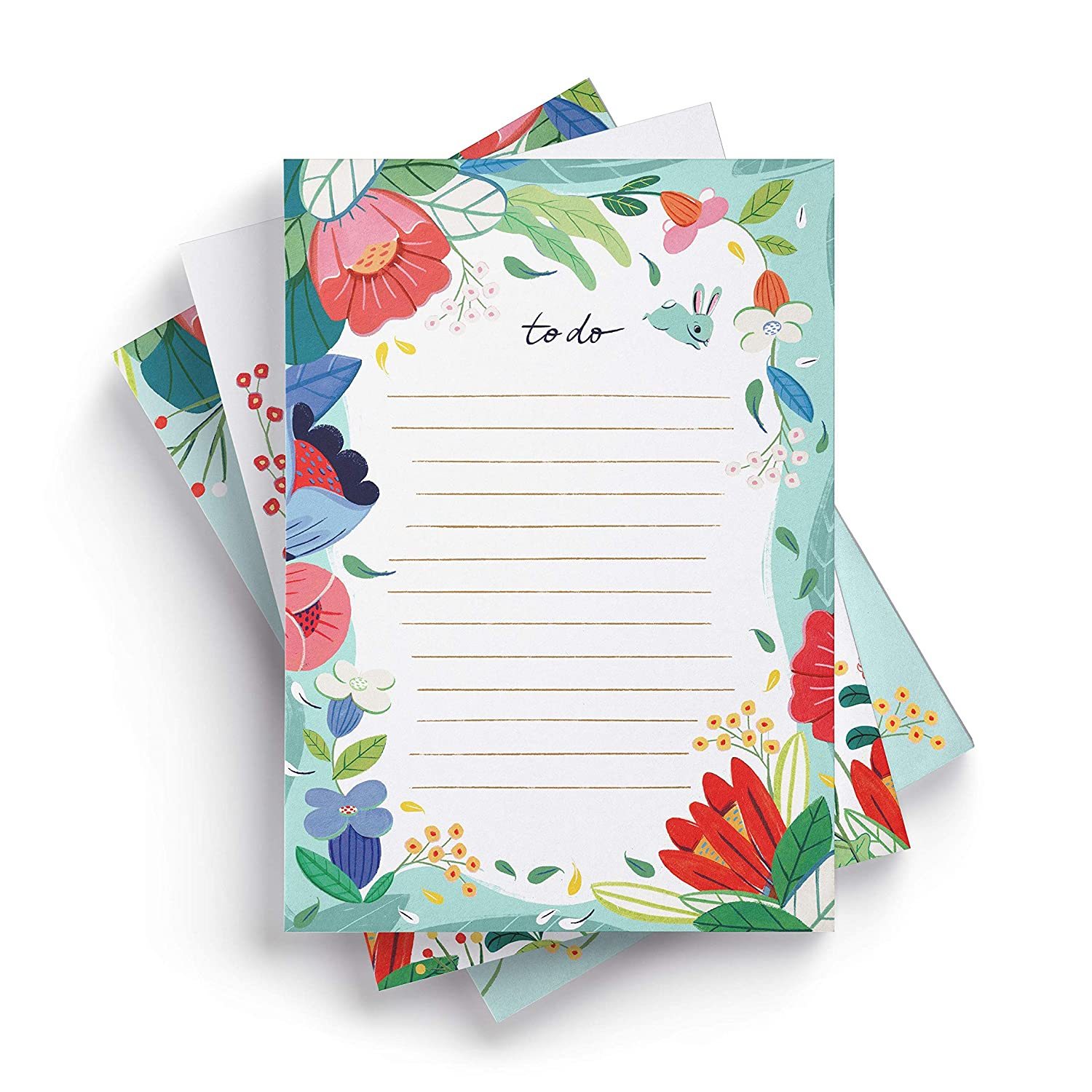 To Do List Notepads (Set Of 3) By Ana Sanfelippo | Cute Floral Stationary Memo N