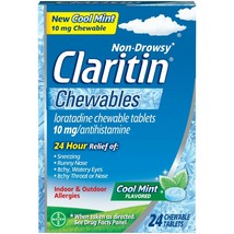 Claritin Allergy Medicine, Antihistamine, Cool Mint Chewable, 24 Ct.. - $39.59