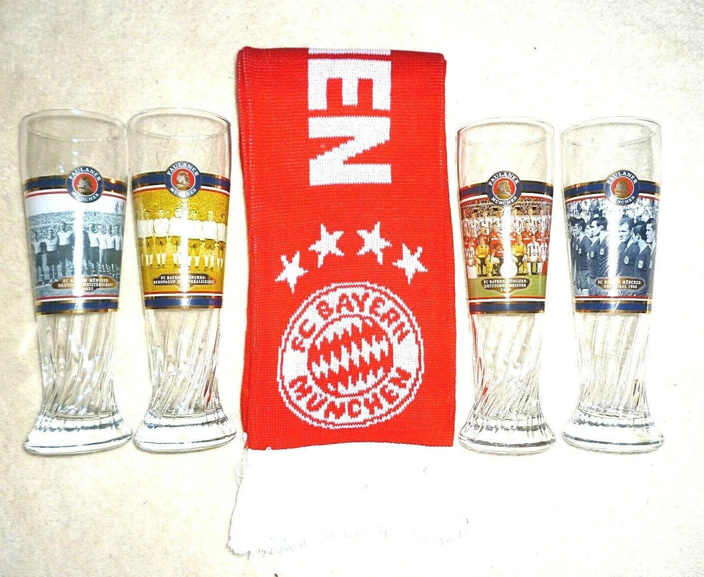 4 Paulaner FC Bayern Munich Soccer Club Weizen German Beer