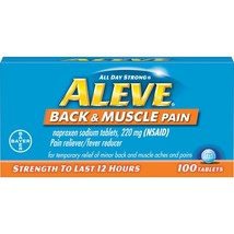 Aleve Back & Muscle Pain & Fever Reducer Naproxen Sodium Tablets, 220 mg 100 CT+ - $19.79