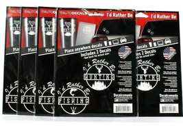 5 Packages Decalcomania I'd Rather Be Hunting & Fishing 2 Count Auto Decals