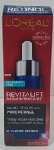 L&#39;Oreal Revitalift Derm Intensives Night Serum with Pure Retinol 1.0fl.o... - $19.89