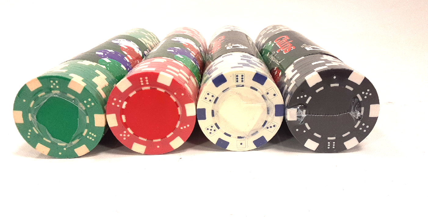 Set of 50 White & Blue Professional Clay Poker Chips Brand New Factory