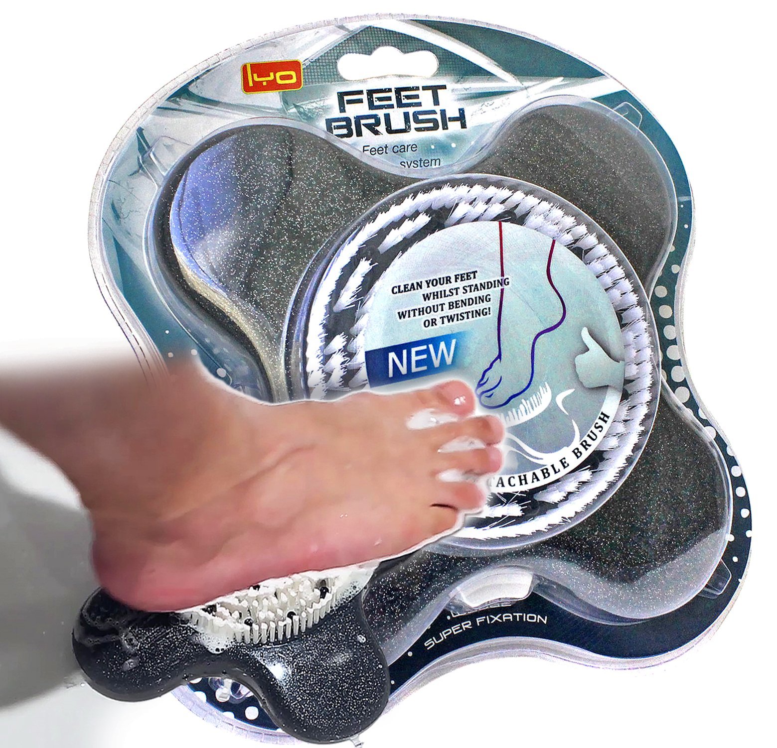 Foot Scrubber Brush Shower Bath Washer Feet Massage Exfoliating Easy