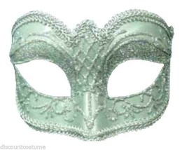 Silver Glitter Trim Venetian Mardi Gras Masquerade Halloween MASK-EYEGLASS Arms - $17.65