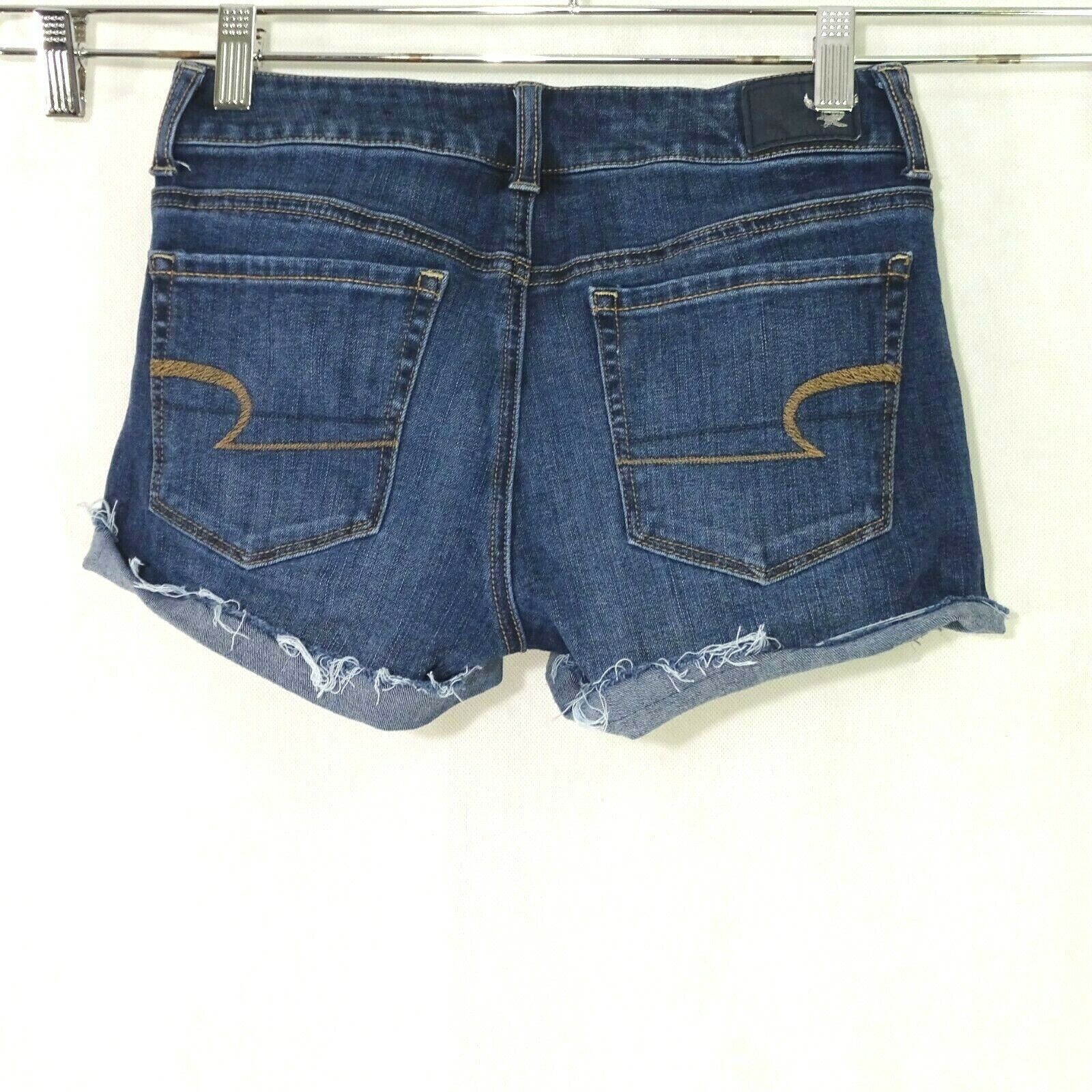 American Eagle Outfitters AEO Shortie Cuff Off Jean Denim Shorts Raw ...