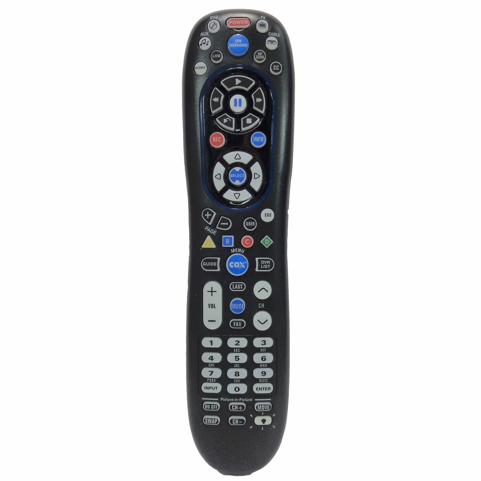 Cox Cable URC-8820-CISCO Cable Box Remote Control With Back Lit Keypad ...