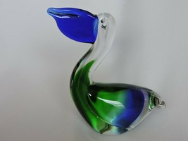 Pelican Art Glass Paperweight Bird Crane Stork Desk Organization Home Of... - $45.00