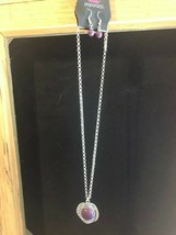 Paparazzi Short Necklace & Earring set (new)Swirls of Silver/Purple #400 - $7.61
