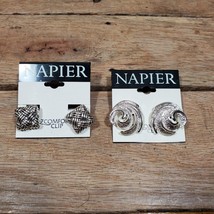 X2 Jewelry Napier Silvertone  E-z Comfort Clip On Earrings - $16.78