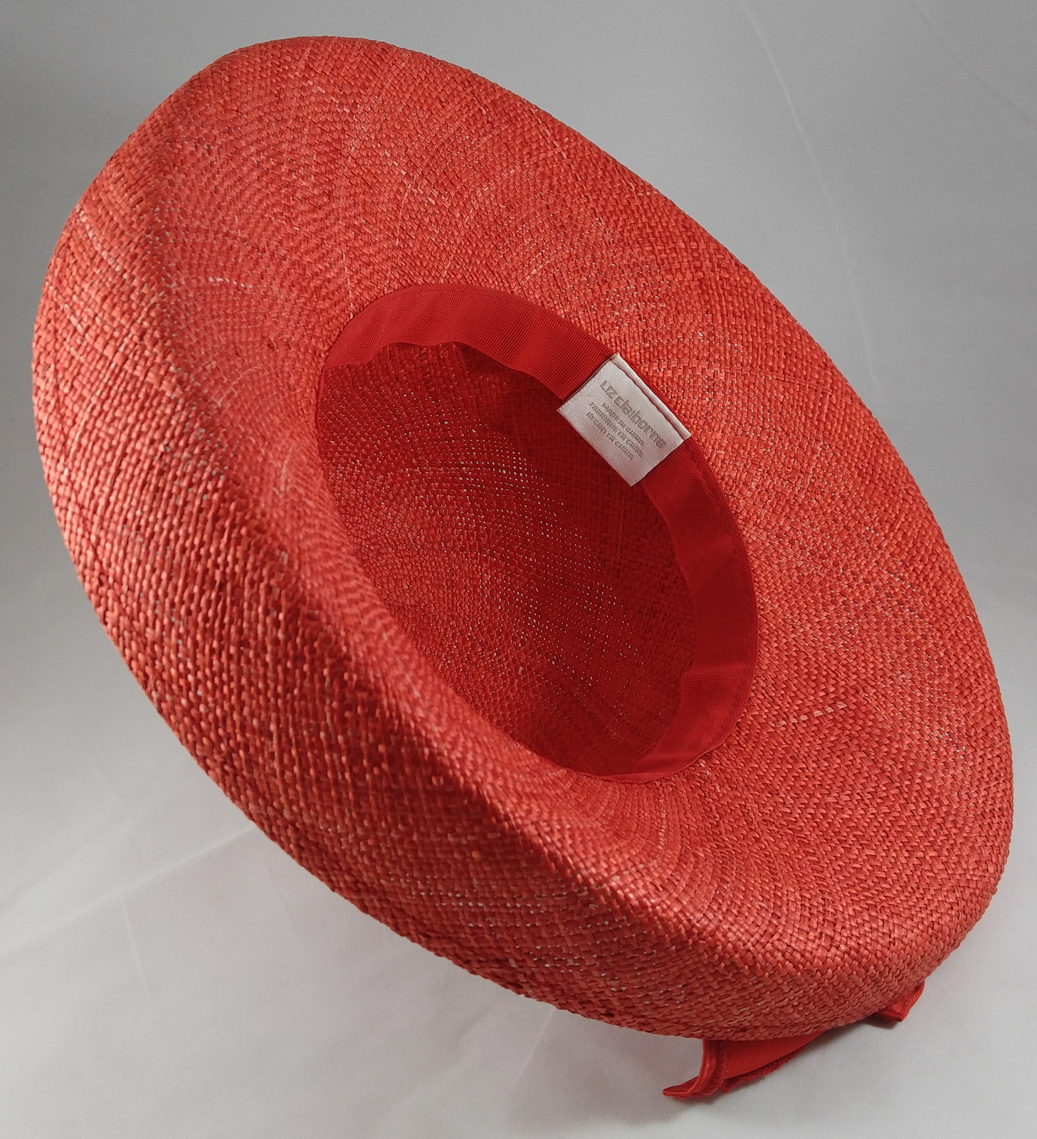 Women’s Red Straw Boater Hat Ribbon and Floral Bow Easter Sunhat Hats