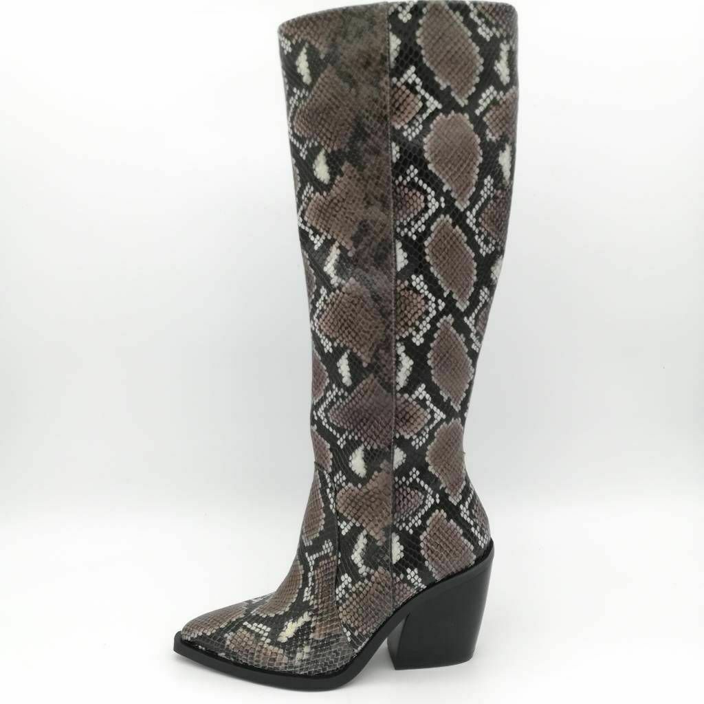 Vince Camuto Womens Gravana Riding Boot Multicolor Snake Print Leather Zip 5.5 M