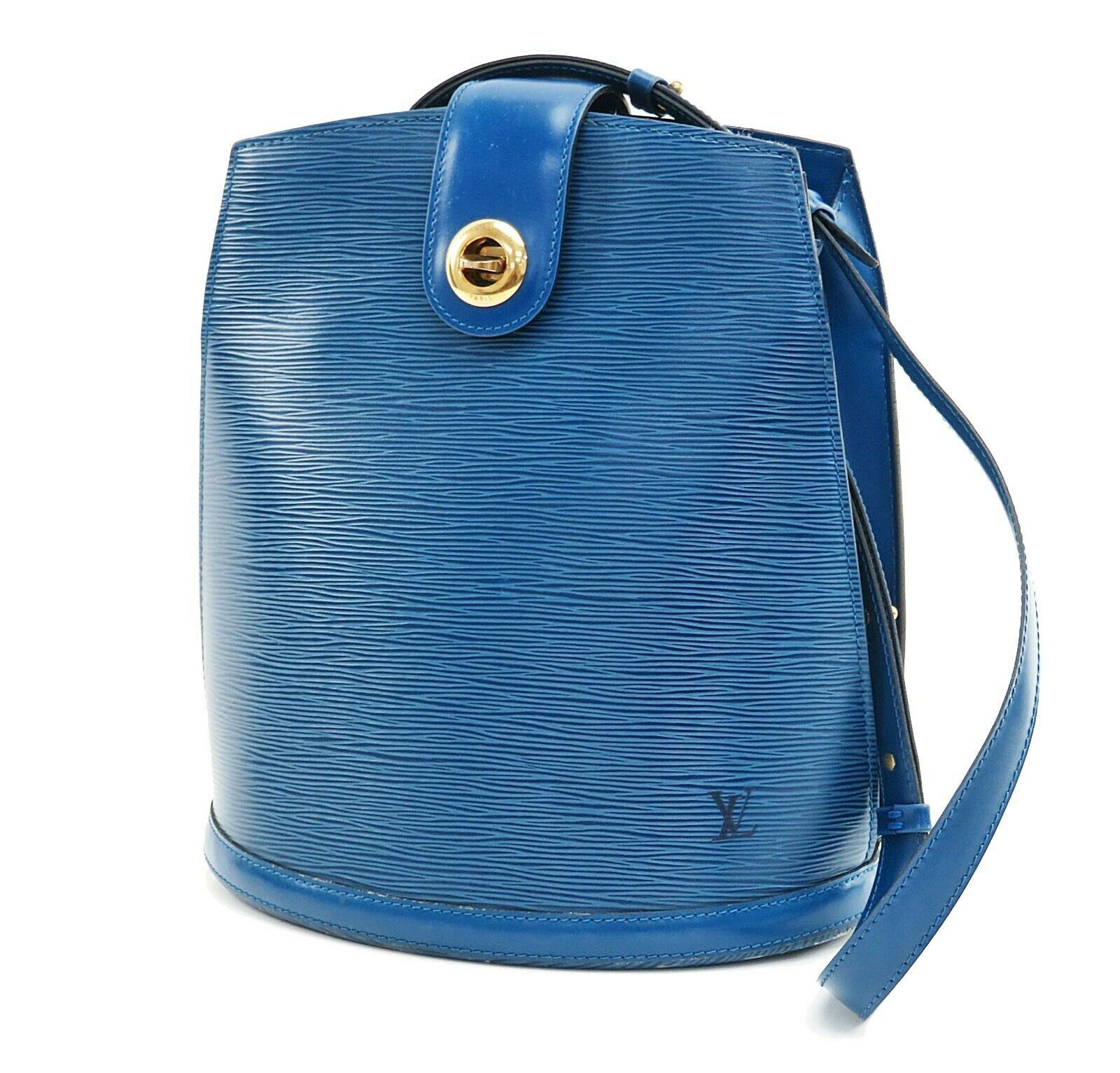 Authentic LOUIS VUITTON Cluny Blue Epi Leather Shoulder Bag Purse #35117 - Women&#39;s Bags & Handbags