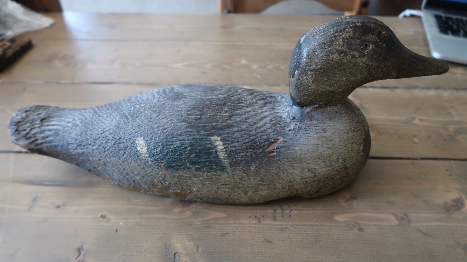 Antique Hand Made Wood Mallard Duck Decoy 16 x 6 x 5 inches Duck Decoys