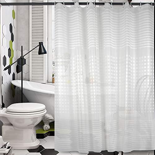 AFFLLA 78 Inch Clear Striped Shower Curtain Liners Long Peva Bath ...