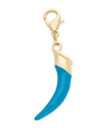 Macys Thalia Sodi Gold-Tone Blue Enamel Horn Clip On Pendant - $11.01