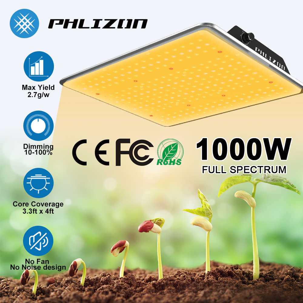 1000W LED Grow Light Dimmable  IP65 Waterproof Full Spectrum For Indoor Plants