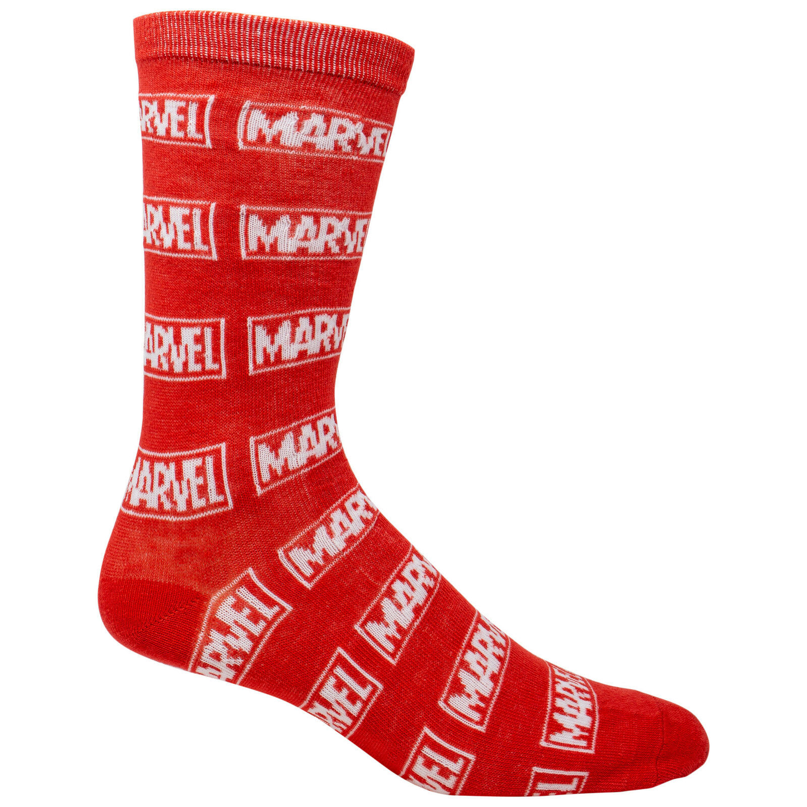 Marvel Brand Logo All Over Crew Socks Red Socks