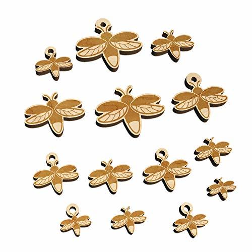 Flying Firefly Lightning Bug Mini Wood Shape Charms Jewelry DIY Craft - 20mm (15