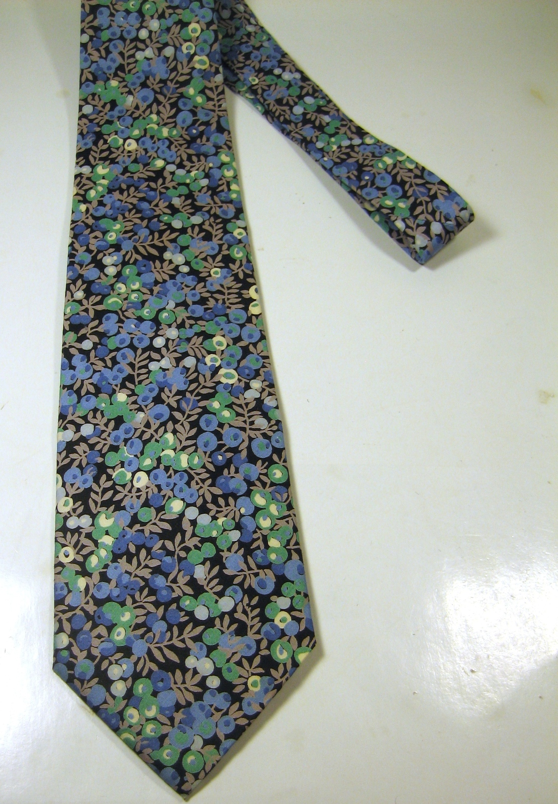 LIBERTY OF LONDON Rich Blue Green Gray Floral Flower Vintage 100% ...
