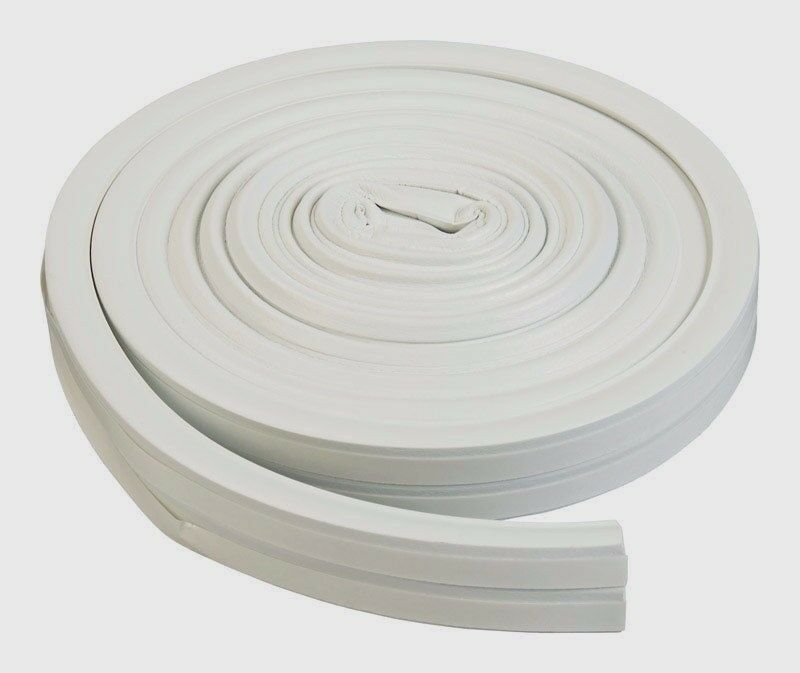 MD 43846 Rubber Weatherstrip ALL CLIMATE Door Window Draft Seal 3/8x17' WHITE