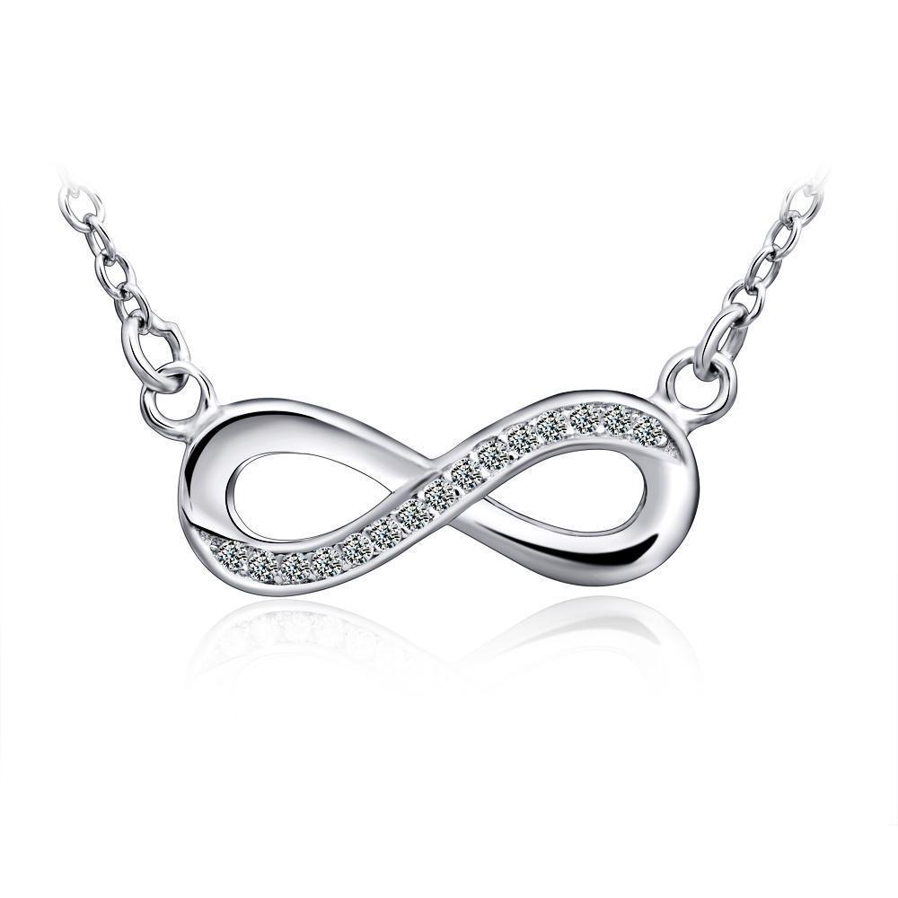 NEW!! SWAROVSKI Infinity Necklace, White Crystal, Rhodium Plating 2017