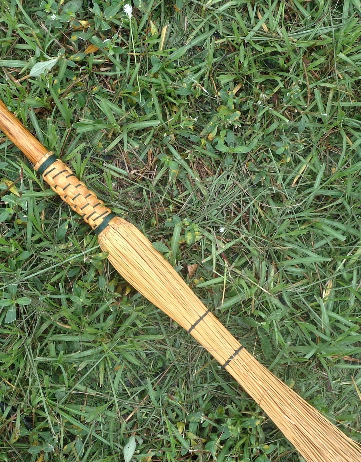 Handmade Carved Twisted Wooden Handle Hearth Broom 68" Other