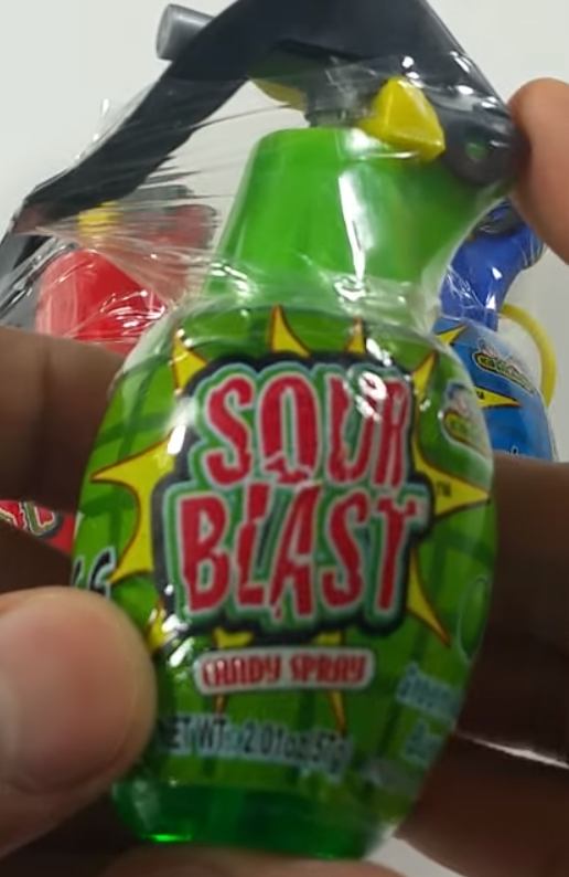 Sour Blast Candy Spray Grenade Shaped Explosion Green Apple Blast