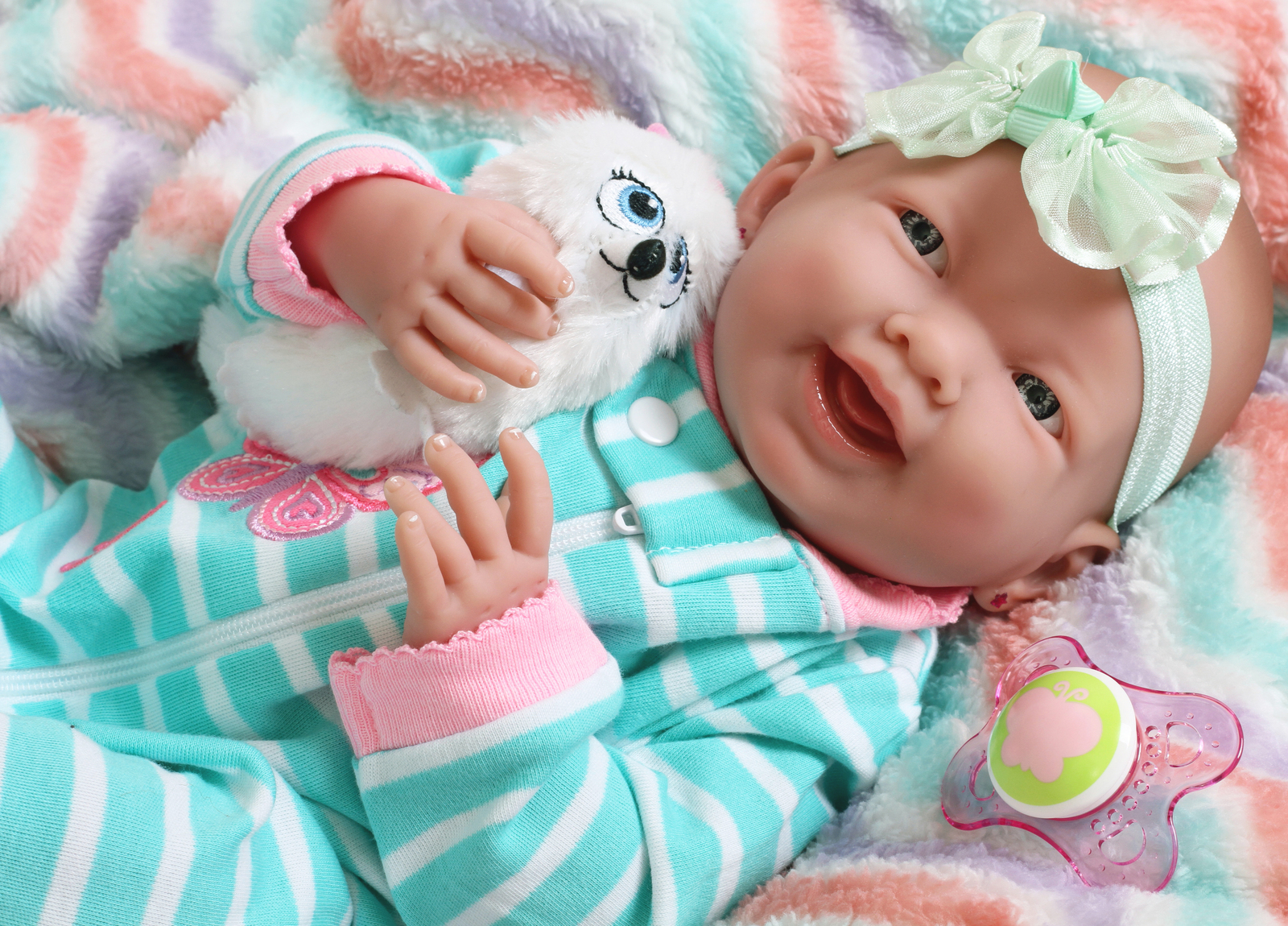 Smiling Baby Girl Preemie Reborn Doll 15 Real Berenguer Lifelike Vinyl
