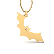 Gold Halloween Bat Pendant Halloween Bat Necklace Halloween Jewelry Bat ... - $89.99