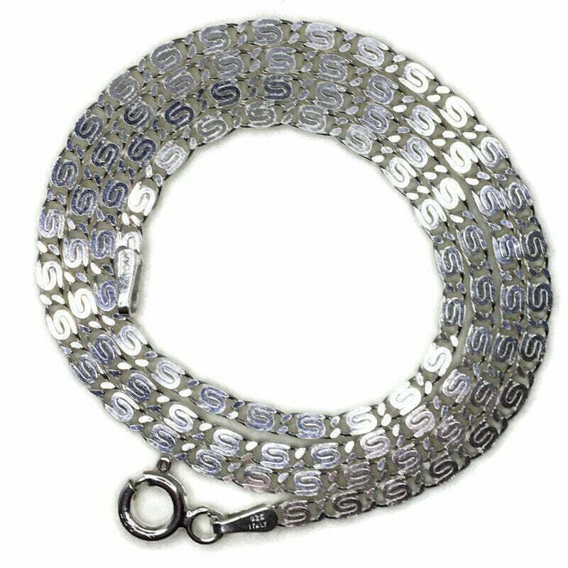 thin small artistic S chain 16 inch antitarnish silver necklace