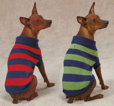 Dog Rugby Sweater XXS-XL  NEW  Casual Canine Stripes Striped red blue green Pet - $13.99+