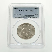 1950 50C Franklin Half Dollar Graded by PCGS as MS65 FBL - $247.49