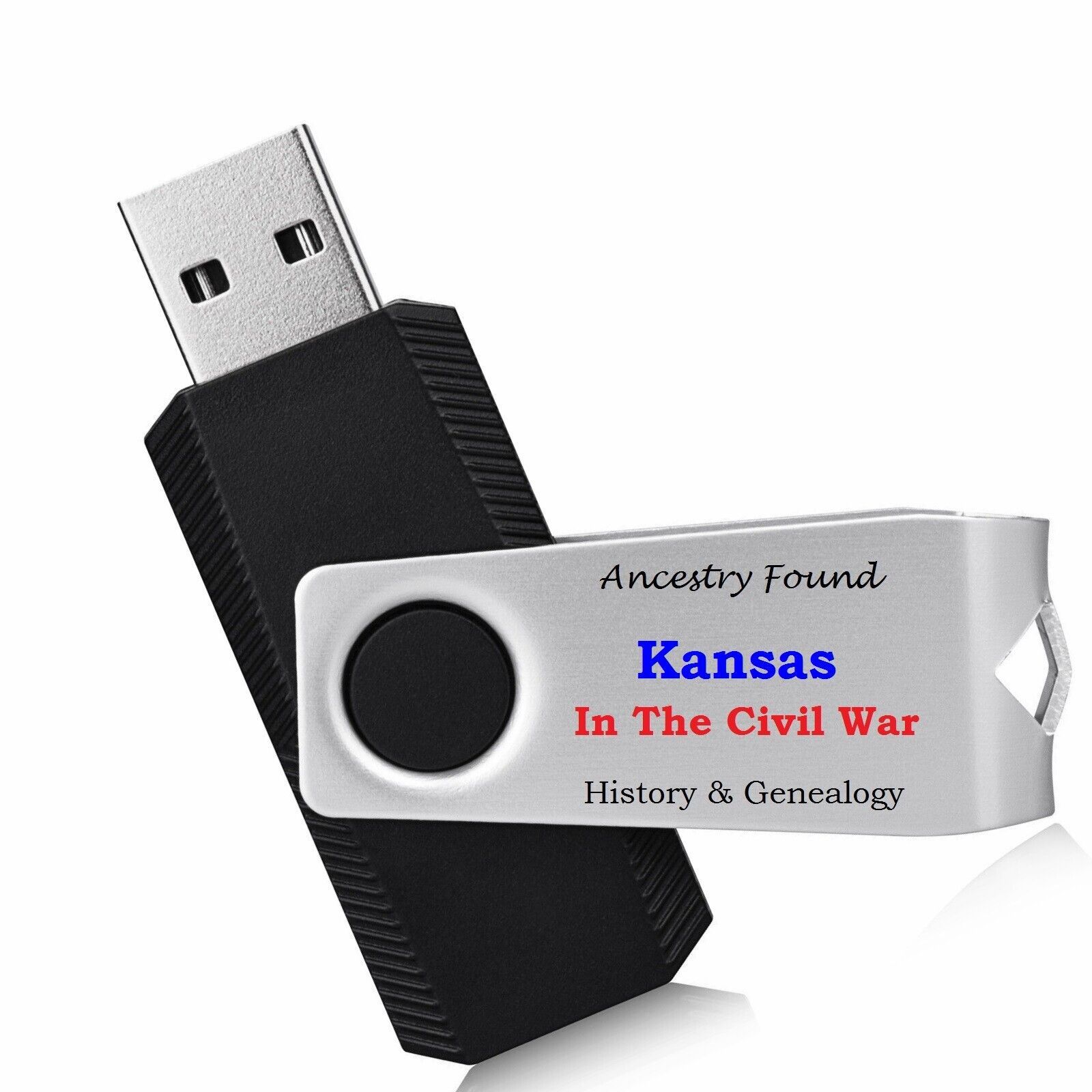Kansas Civil War Books History & Genealogy - 18 Books on USB Flash Drive