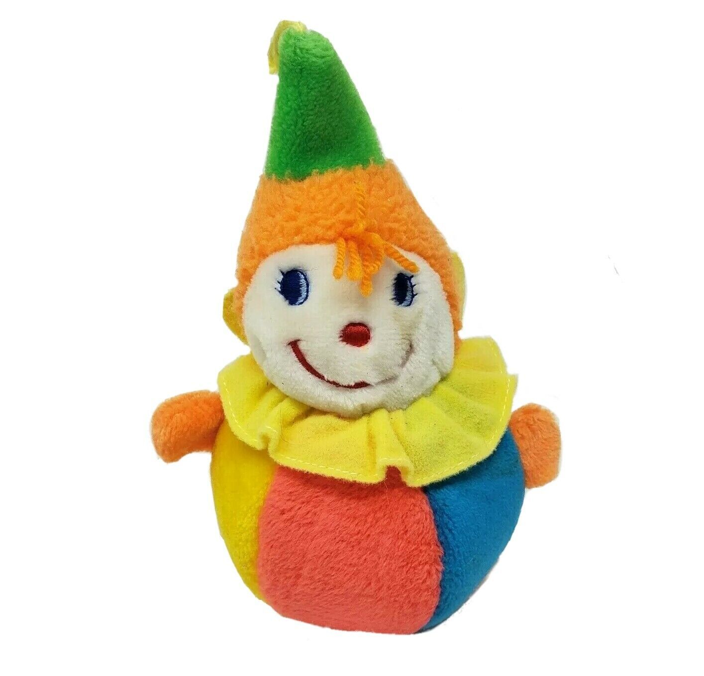 Primary image for VINTAGE 1982 GUND BABY COLORFUL CLOWN CHIME RATTLE STUFFED ANIMAL PLUSH TOY DOLL