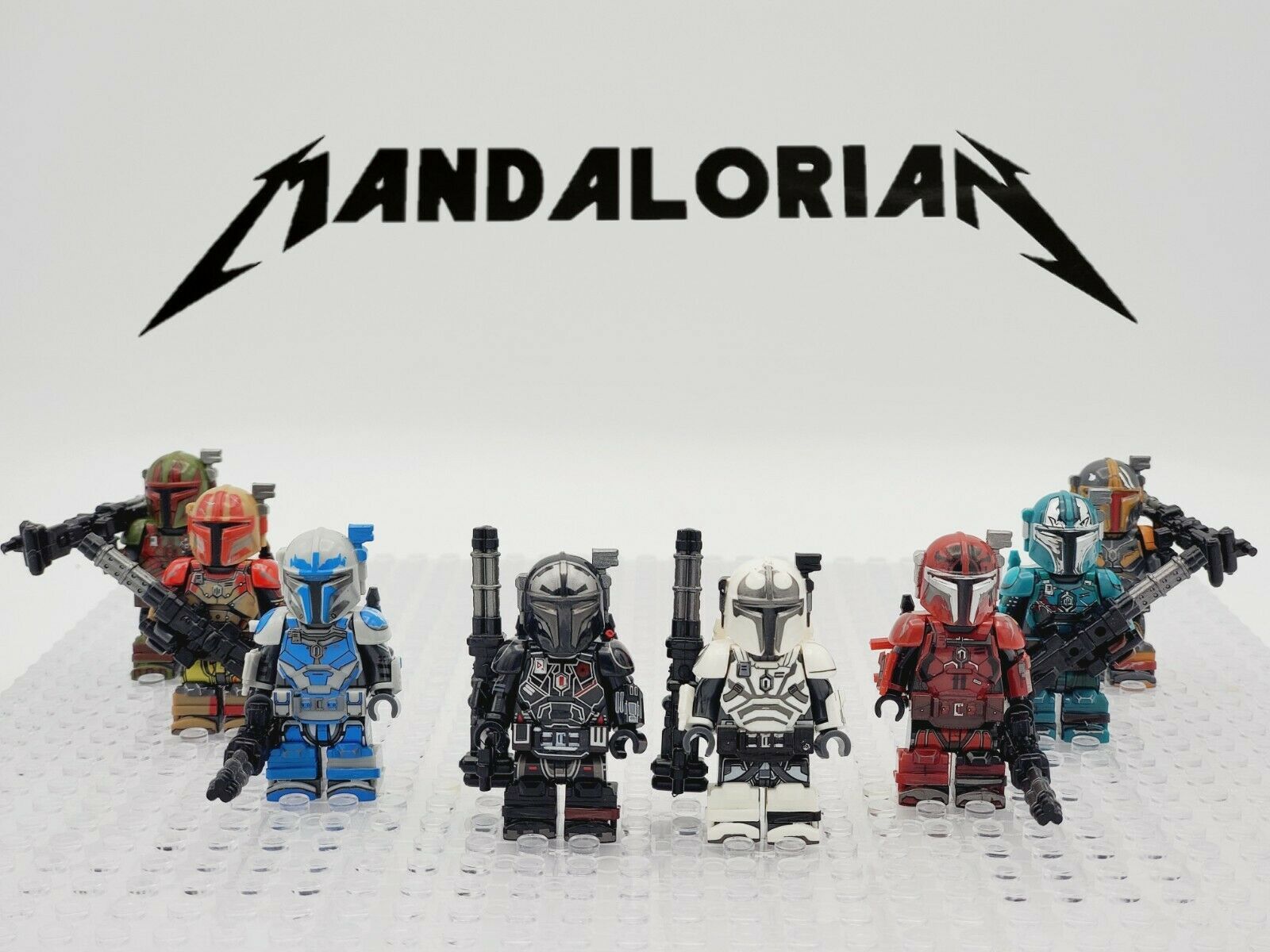 8pcs/set Star Wars Collection Heavy Armor Mandalorians Minifigures Custom Toys