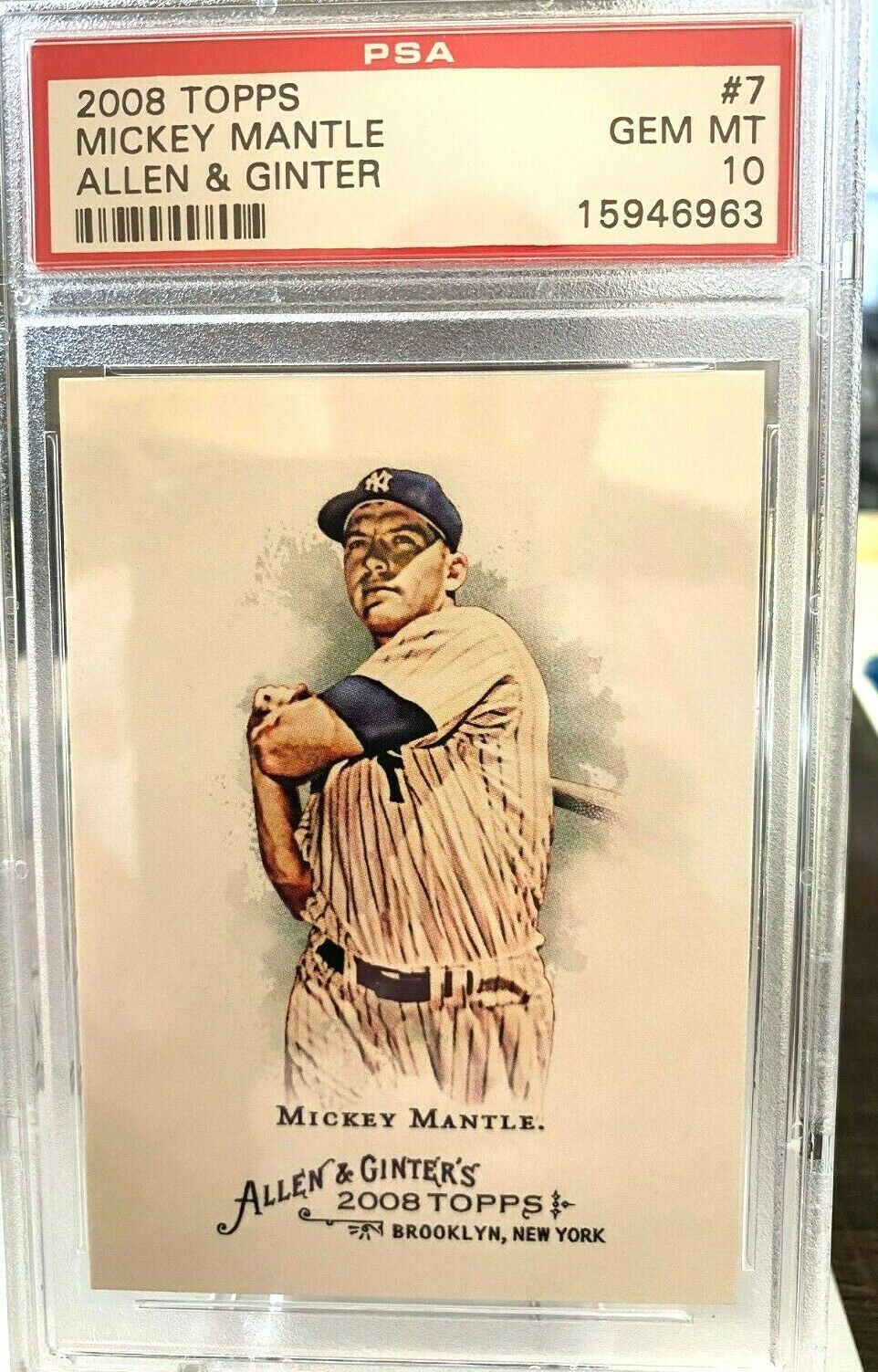 2008 Topps Allen And Ginter Mickey Mantle 7 Psa 10 Gem Mint Baseball Cards