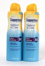 2 Coppertone 5 Oz Defend & Care Ultra Hydrate Moisture SPF 50 Sunscreen Spray