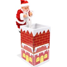 Christmas Home Decor Santa Claus Climbing Chimney Doll Electric Musical ... - $24.49
