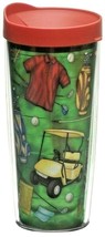 NEW Tervis Tumbler 24oz GOLF CART Shirt Bag Ball Insulated Cup w Red Travel Lid - $23.71