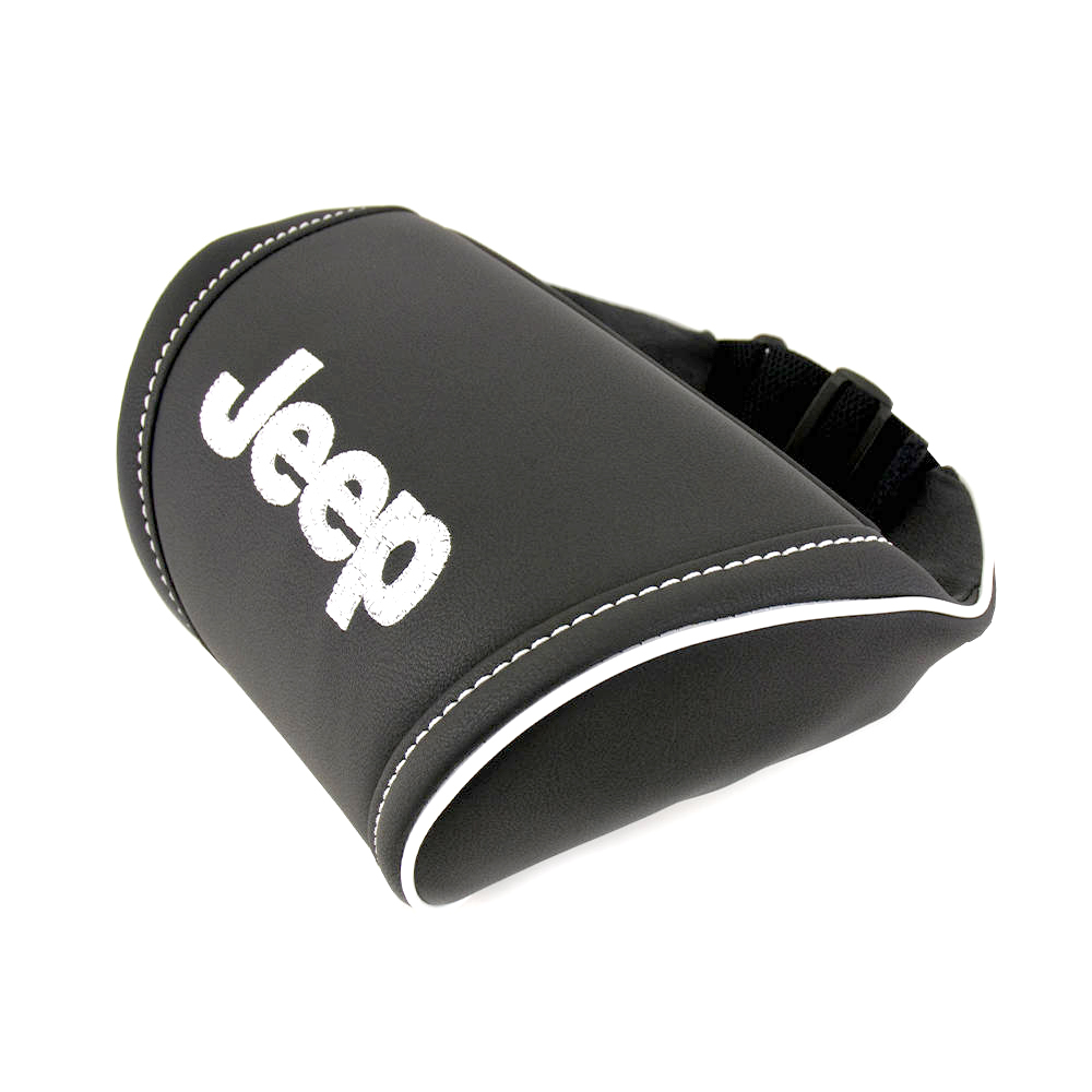 Image of Jeep accessories Black car neck rest pillow Emblem embroidery on a cushion